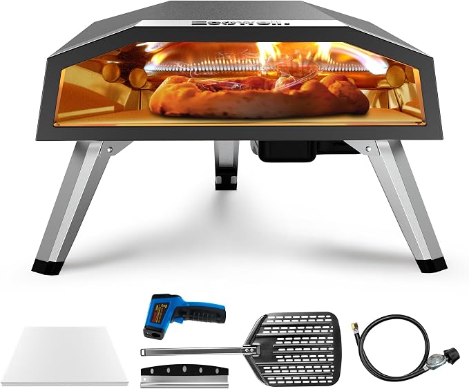 16" Outdoor Gas Pizza Oven, 80-Second Countertop Pizza Maker | by ECOWELL