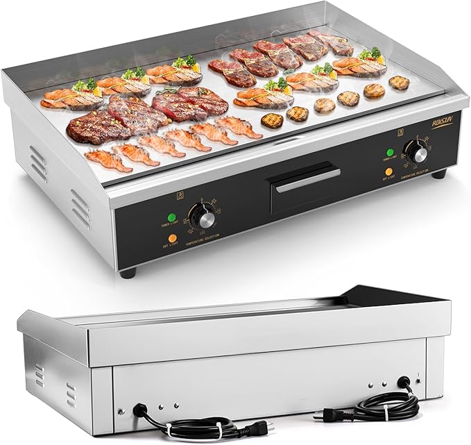 ROVSUN 30" Electric Countertop Flat Top Griddle, 3000W Electric Griddle by ROVSUN