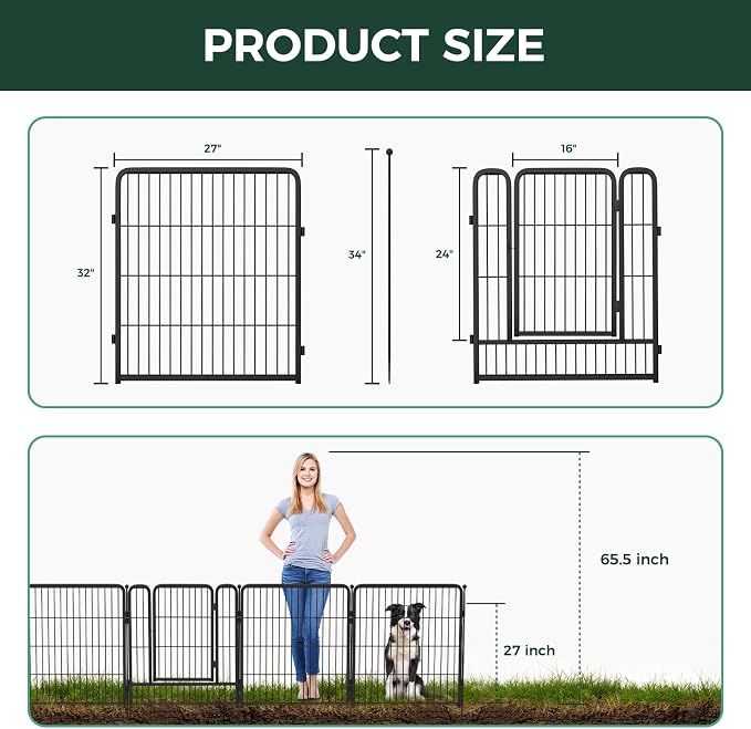 FXW Garden Fence Outdoor for The Yard – 32in x 72.9ft Heavy Duty Metal Animal - Image 5