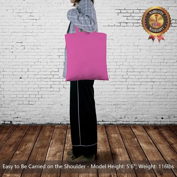 TOPDesign 12-Pack Economical 16"x15" Pink Cotton Tote Bag, Lightweight Medium - Image 2