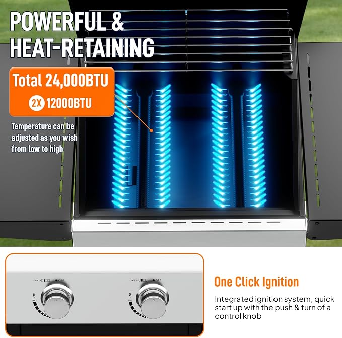ROVSUN 2-Burner Propane Gas BBQ Grill - Image 3