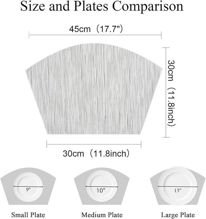 SHACOS Wedge Placemats Set of 8 Woven Vinyl Placemats - Image 4