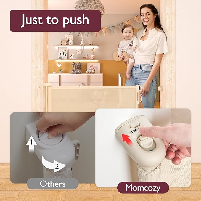 Retractable Baby Gate, Momcozy Extra Wide Mesh Baby Gates - Image 4
