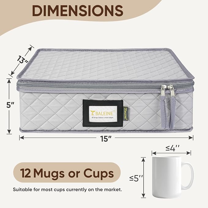 BALEINE China Storage Containers, Sturdy Quilted Wine Glass Storage, Plate - Image 4