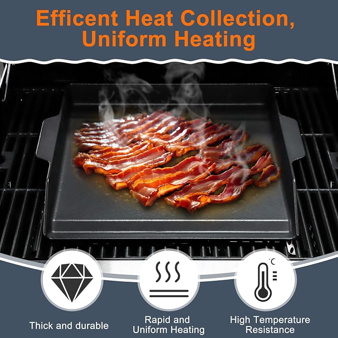 Criditpid Cast Iron Griddle for Gas Grill, Universal Flat Top Plate Cooking - Image 5