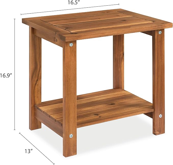 Double Adirondack Side Table, Weather-Resistant Rectangular End Table - Image 3