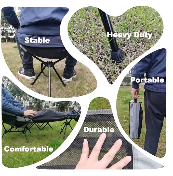 Portable Camping Chair Foot Rest Stool Lightweight Heavy Duty Folding Outdoor - Image 4
