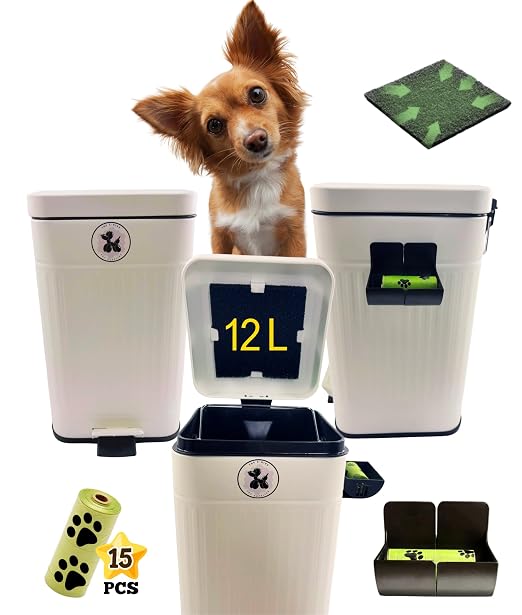 Dog Poop Trash Can Outdoor Activated Carbon Filter Odor Control, 3.2 Gallon - Image 5