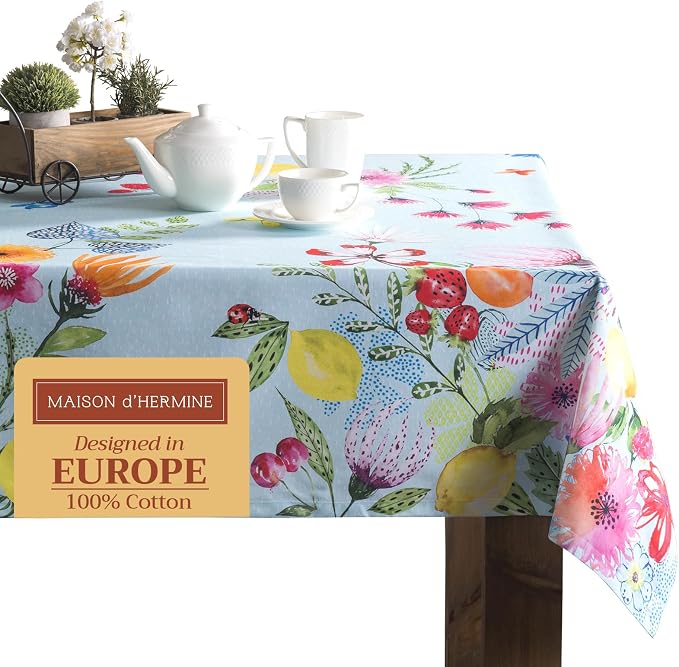 Maison d' Hermine Table Cloth Rectangle Table 100% Cotton 70 x 108 Inches by MaisondHermine