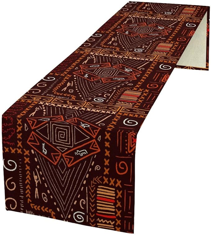 African Table Runner, African Aboriginal Ethnic Tribal Table Runner by Unknown