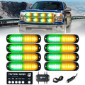 Xprite Amber Green LED Surface Mount Strobe Lights Kit, w/Control Panel by Xprite