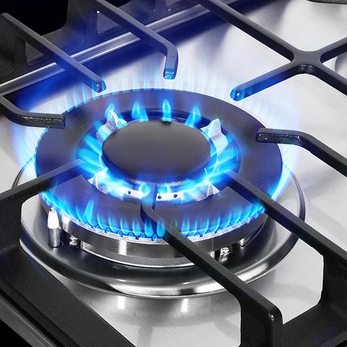 12 Inch Gas Cooktop, 2 Burners Built-in Gas Stovetop Stainless Steel Gas Stove - Image 2