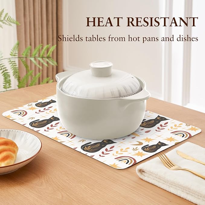 QIYI Placemats Set of 6, 12x18 Inch Faux Leather Place Mats - Image 6