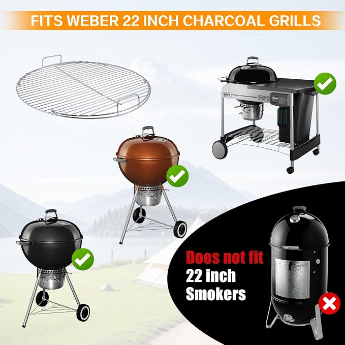 Coolbird Hinged Cooking Grate for 22 Inch Charcoal Grill, Iron Replacement - Image 4