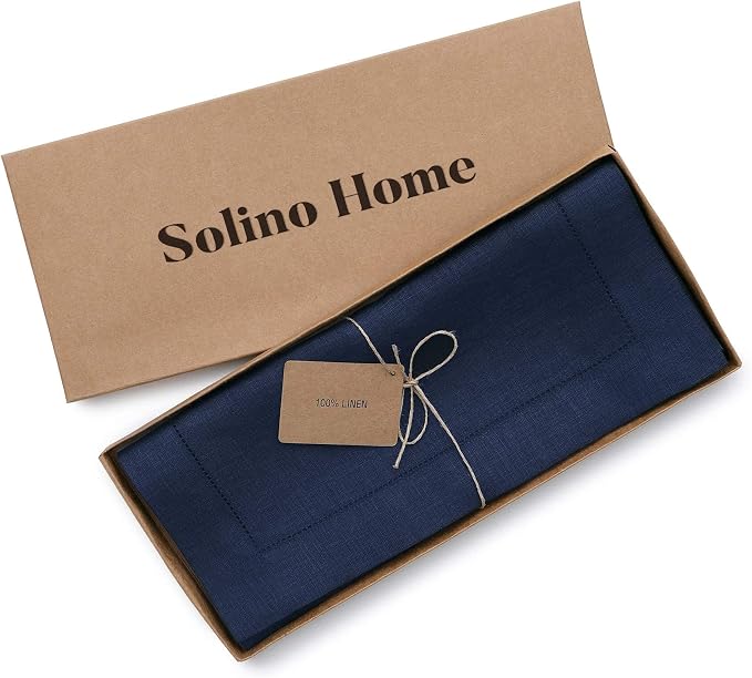 Solino Home Linen Navy Blue Table Runner 36 Inches - Image 5