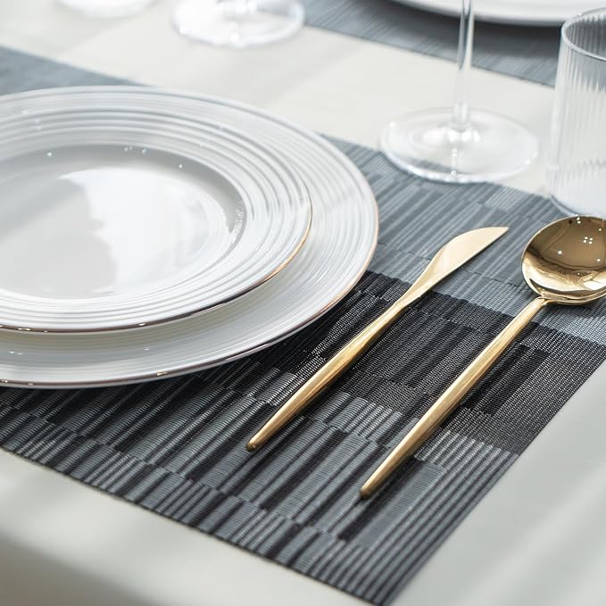 Placemats Set of 4 Vinyl/Plastic Woven Place Mats - Image 7