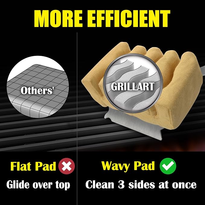 GRILLART Grill Brush Bristle Free, Replaceable BBQ Cleaning Pad, Safe - Image 2