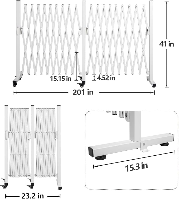 TECSPACE Aluminum Expandable Garden Fence, Portable Barricade Gate - Image 2