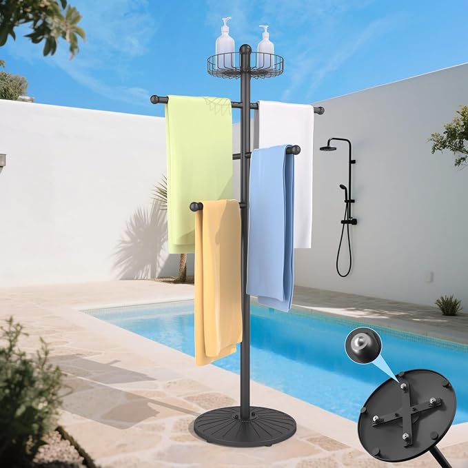 Weighted Pool Towel Rack Outdoor 20 lbs, Removable Pool Towel Holder, Towel Tree by Unknown