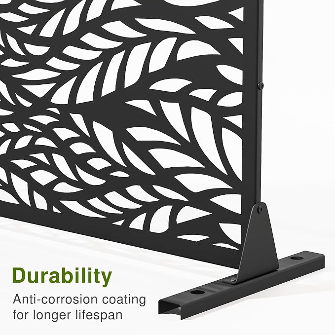 Casaphoria 72" H x 45" W Metal Privacy Screen, 2 Pack Outdoor Freestanding - Image 5