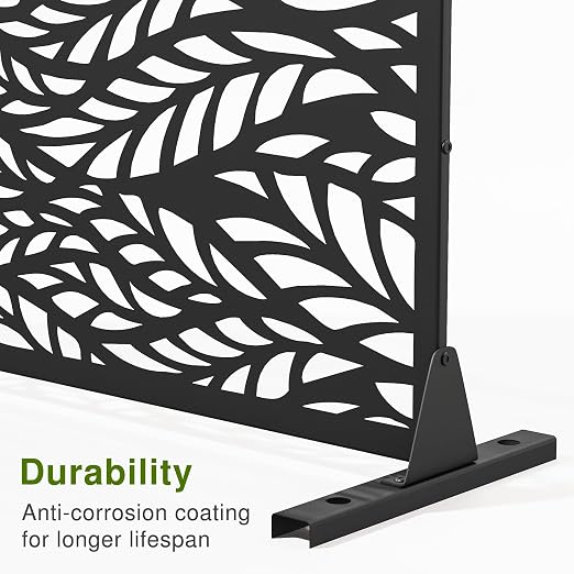 Casaphoria 72" H x 47" W Metal Outdoor Privacy Screen, Freestanding Decorative - Image 5