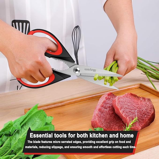 iBayam Kitchen Scissors All Purpose Heavy Duty, Kitchen Utensils Set, Stainless - Image 5