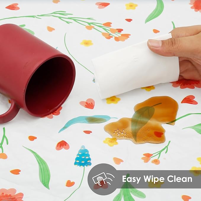 2 Pcs Round Picnic Tablecloth, Waterproof Elastic Fitted Table Covers, Elastic - Image 5