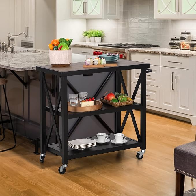 PHI VILLA Outdoor Grill Table, Elegant Grill Cart - Image 7
