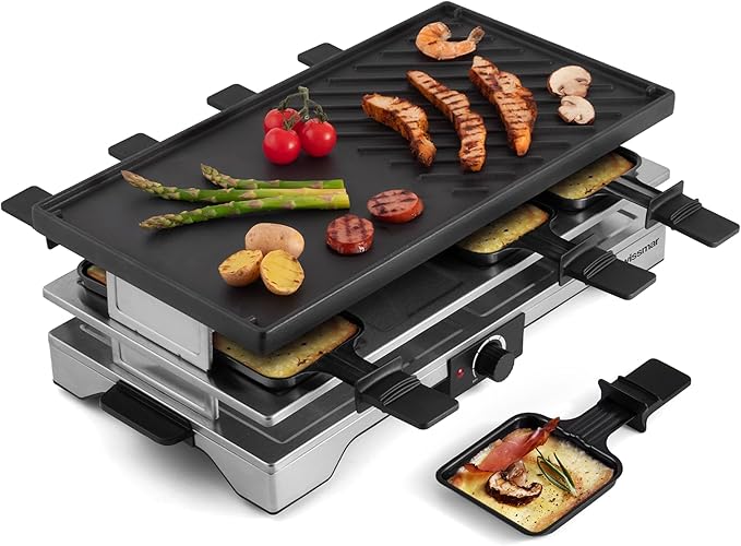 Swissmar Verso Indoor & Outdoor Raclette Grill - 1700W Electric Raclette Set by Swissmar
