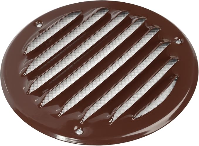 Repa Market 5-Pack 4 Inch Round Air Vent Cover/Brown Galvanized Steel Louvered - Image 9