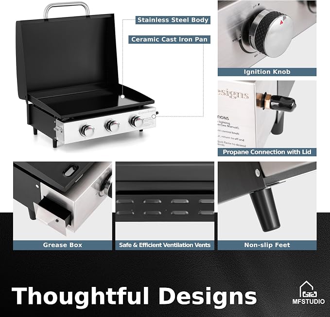 MFSTUDIO 22 Inch Flat Top Grill - Image 8