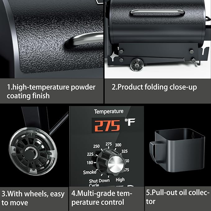 KingChii Portable Electric Wood Pellet Grill & Smoker - Image 5