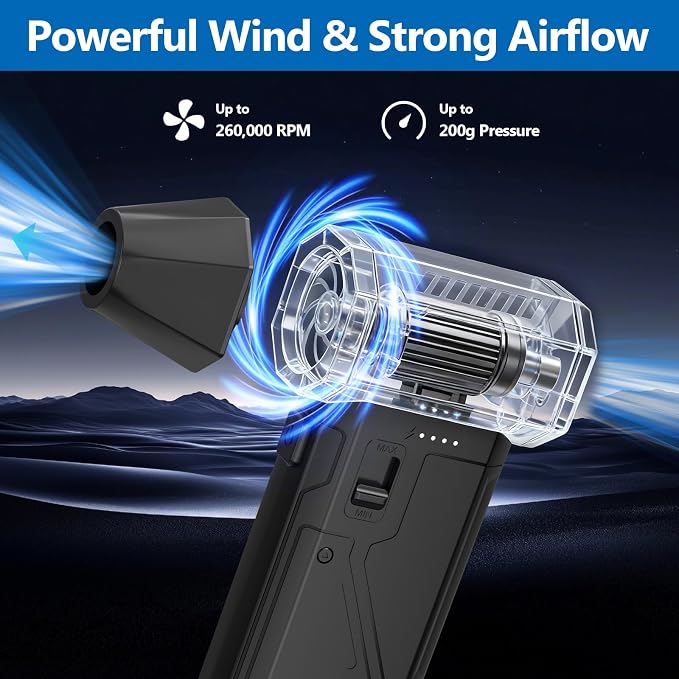 Welspo Compressed Air Duster 260000RPM Super Power Electric Air Duster - Image 4