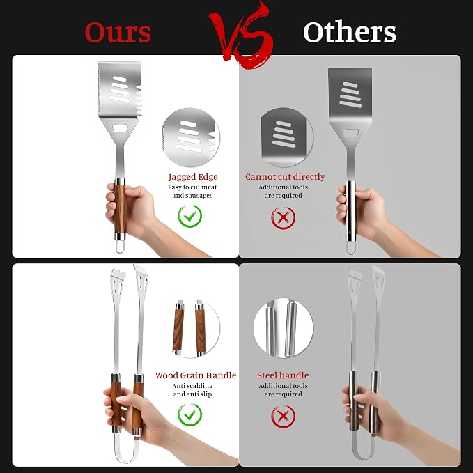 BBQ Grill Tools Set, Stainless Steel Grilling Set - Image 6