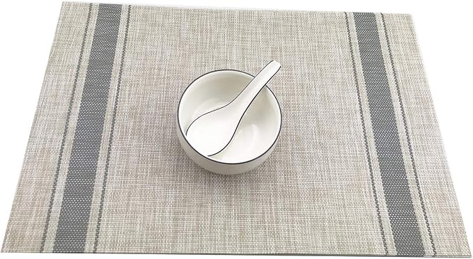 Gugrida Placemats, Placemats PVC Table Mats Woven Vinyl Placemats - Image 4