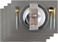 Placemats Set of 4 Faux Leather Waterproof Oil-Proof Wipeable Table Mats by ZIWUROAD