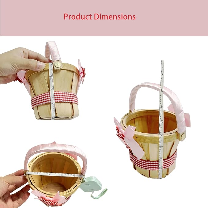 10 Pcs Mini Wooden Apple Baskets Bulk 4 x 5.1 Inch Bushel Baskets - Image 5