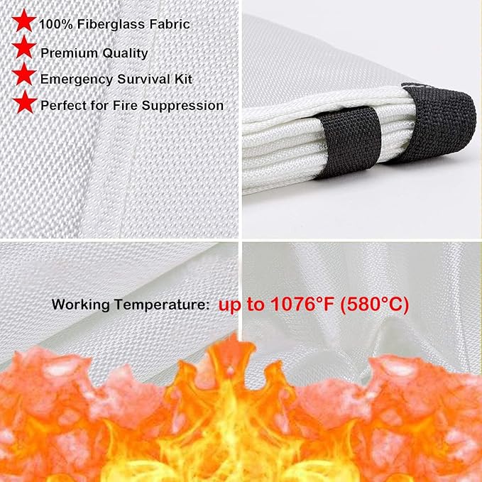 TONYKO Emergency Fire Blankets, Flame Retardant Protection and Heat Insulation - Image 3