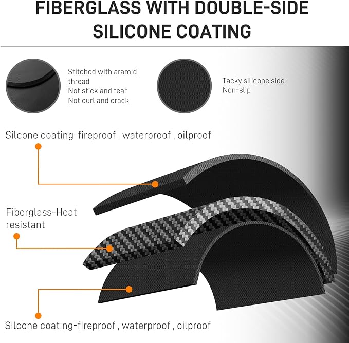 76"×52" Under Grill Mat for Outdoor Grill, Double-Side Fireproof & - Image 3