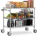 Leteuke 1120LBS Heavy Duty Rolling Utility Cart, 3 Tier Rolling Carts by Leteuke