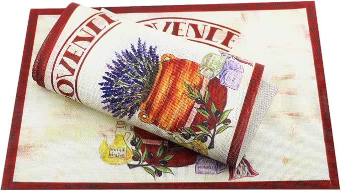 Gugrida Nature Place Mats Set of 6 Washable PVC Dining Table Placemats - Image 5
