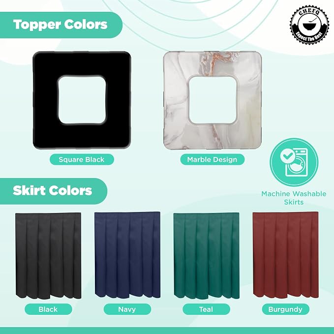 Square Black Trash Can Topper Cover - Image 5