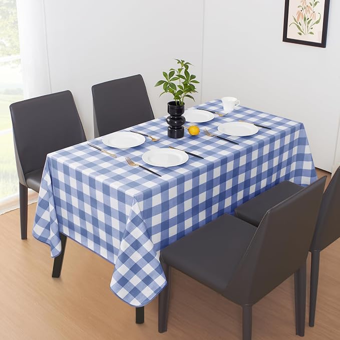 MOSAYT Rectangle Vinyl Tablecloth, 100% Waterproof Buffalo Gingham Plastic - Image 6