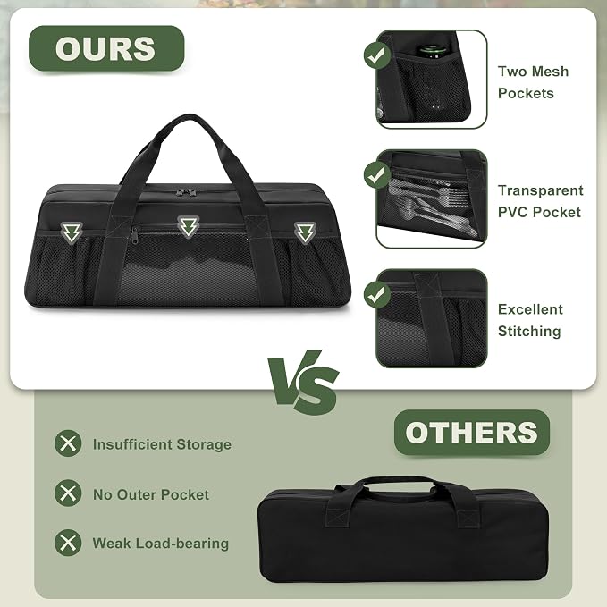 Grill Tool Storage Bag, Outdoor BBQ Utensil Holder - Image 4
