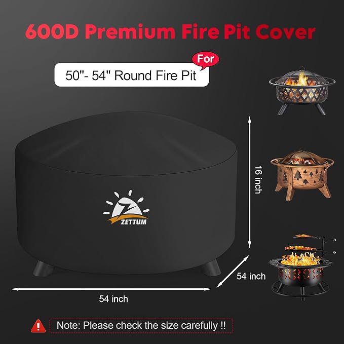 Zettum Fire Pit Cover Round 54 Inch - Image 2