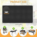 Grill Pad Floor Mat 90 x 48 Inch Black Fireproof Waterproof
