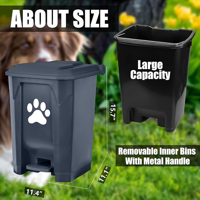 tebiete Dog Poop Trash Can Outdoors Pet Waste Station - Image 4