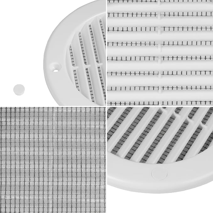 4 Inch White Air Vent Cover – Pack of 10 – Plastic Round Air Vent Grill Cover - Image 7