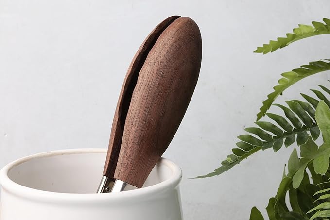 Tongs, Walnut Hardwood with Spring Action and Locking Handles