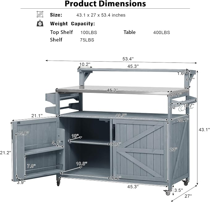 53.3" Outdoor Kitchen Island - Image 2